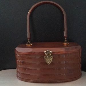 Brown marbled handbag